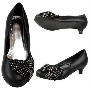 Kids Dress Shoes Embellished Side Bow CANDY-08